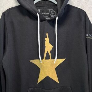 Hamilton Broadway Hoodie Medium Black Gold Star Musical Theatre Drama Official